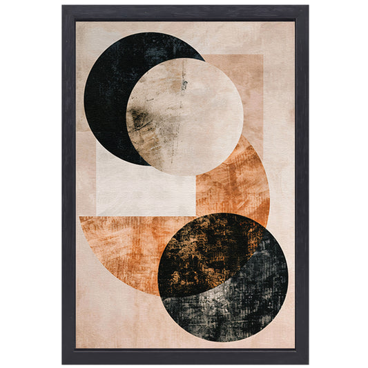 Minimalistische Abstracte Cirkels in Monochrome Tinten canvas met baklijst