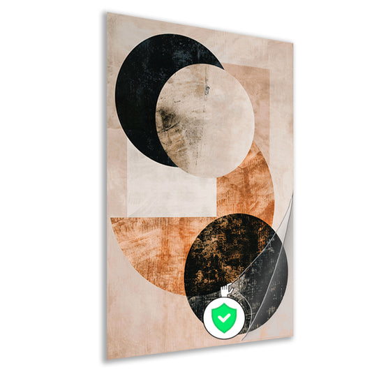 Minimalistische Abstracte Cirkels in Monochrome Tinten poster
