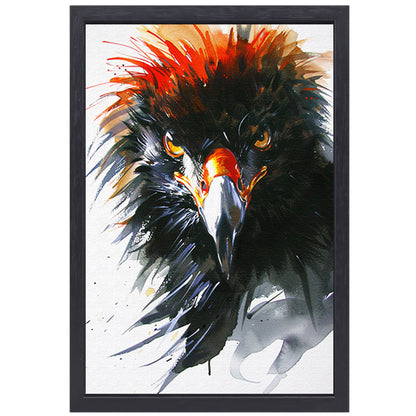 Abstracte kleurrijke aquarel van een adelaar canvas met baklijst