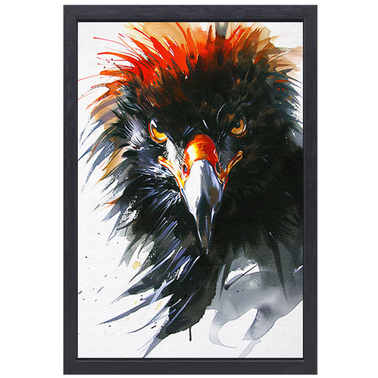 Abstracte kleurrijke aquarel van een adelaar canvas met baklijst