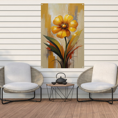 Impressionistische Dans van een Gele Bloem tuinposter