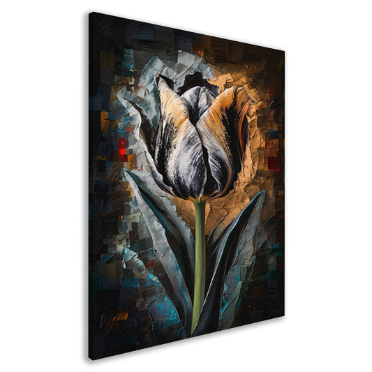 Abstract Expressionistisch Tulpontwerp in Kleur canvas