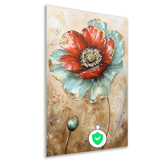 Moderne schilderij van een kleurrijke bloem poster