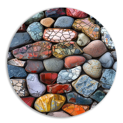 Abstract Kleurrijk Stenen met Barsten aluminium muurcirkel
