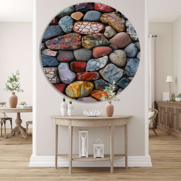 Abstract Kleurrijk Stenen met Barsten forex muurcirkel