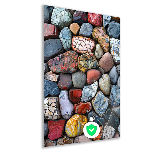 Abstract Kleurrijk Stenen met Barsten poster