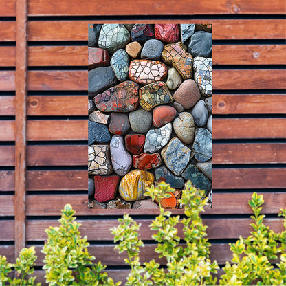 Abstract Kleurrijk Stenen met Barsten tuinposter