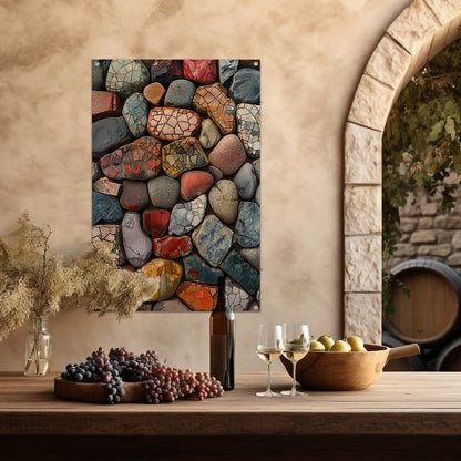 Abstract Kleurrijk Stenen met Barsten tuinposter