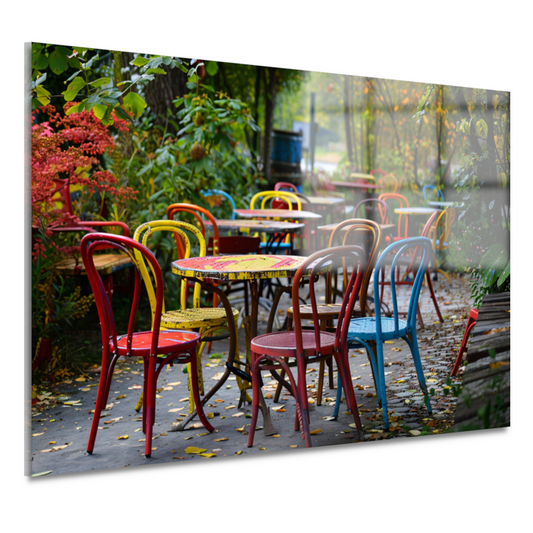 Kleurrijk parkmeubilair acrylglas