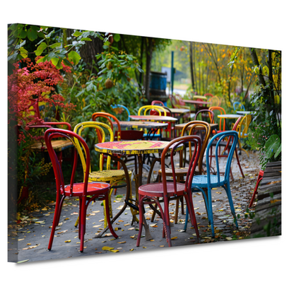 Kleurrijk parkmeubilair canvas