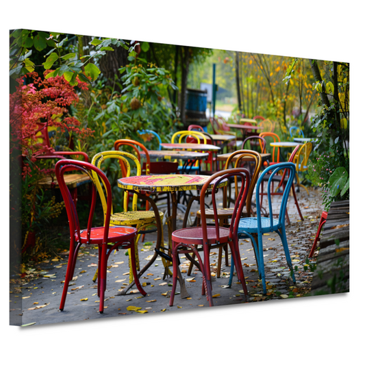 Kleurrijk parkmeubilair canvas