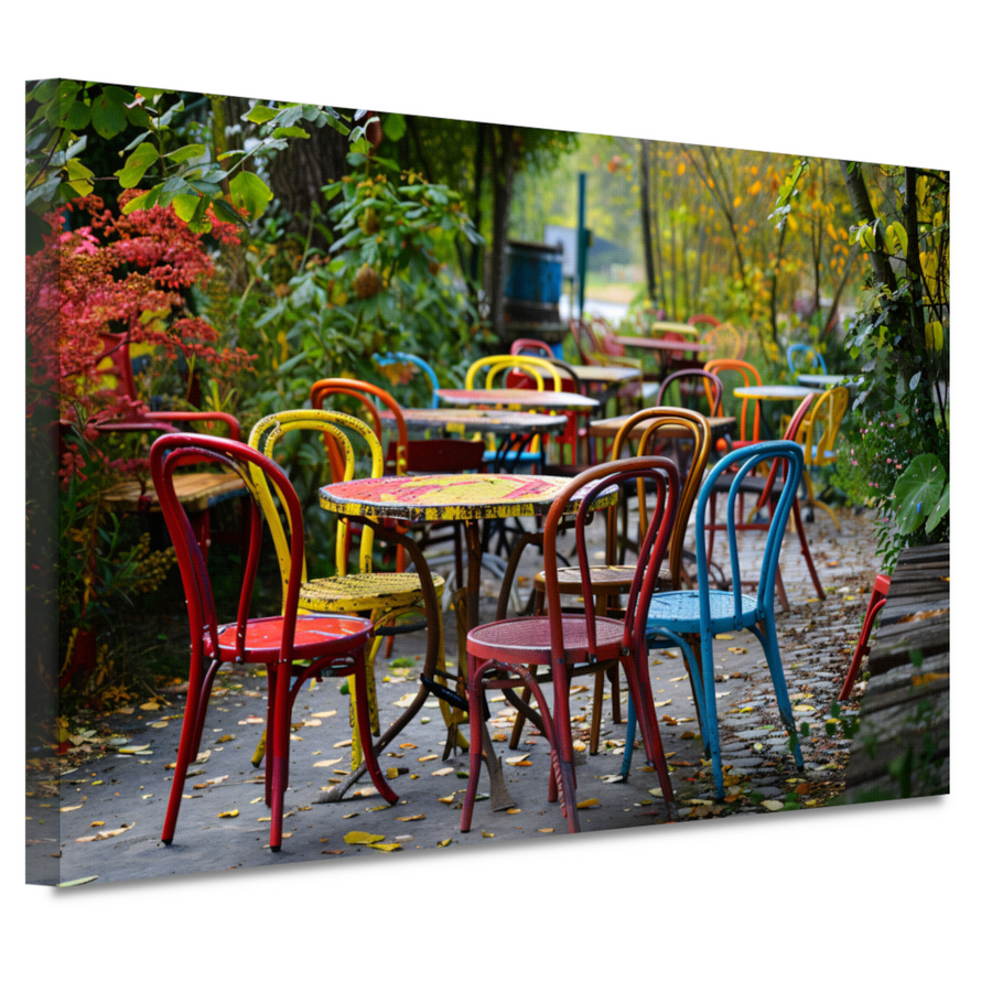 Kleurrijk parkmeubilair canvas
