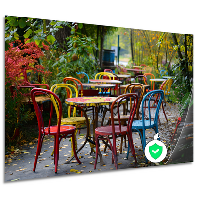 Kleurrijk parkmeubilair poster