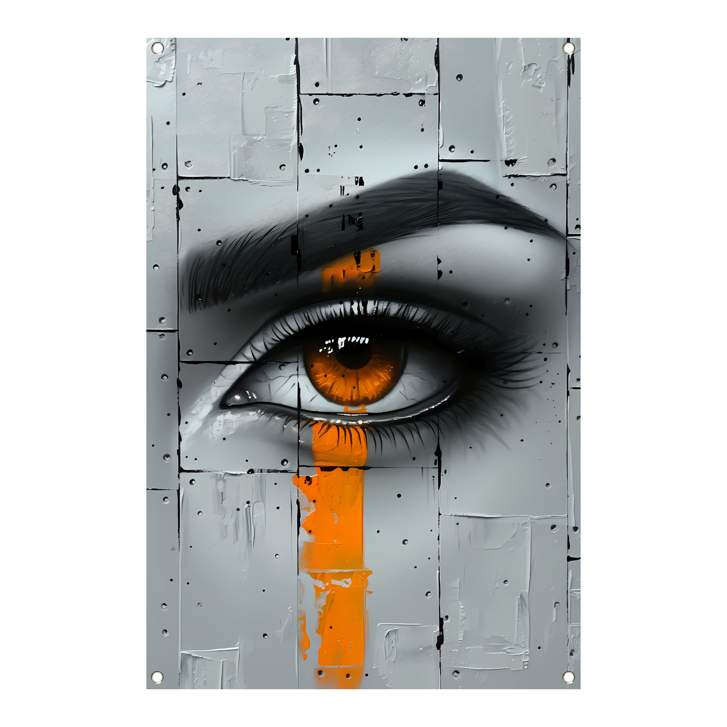 Abstract oog in moderne Street Art-stijl tuinposter