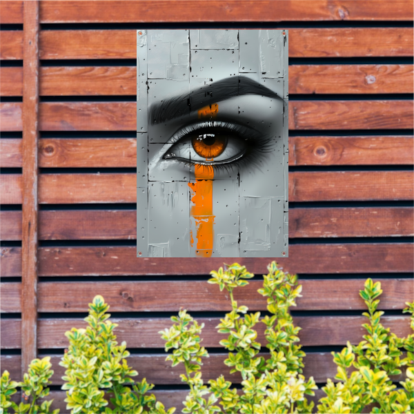 Abstract oog in moderne Street Art-stijl tuinposter