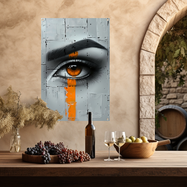 Abstract oog in moderne Street Art-stijl tuinposter