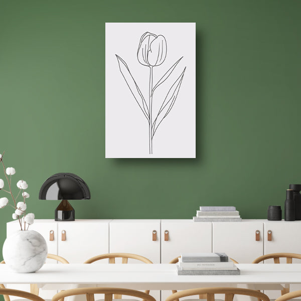 Eenvoudige tulplijntekening voor moderne inrichting poster