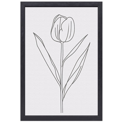 Eenvoudige tulplijntekening voor moderne inrichting canvas met baklijst