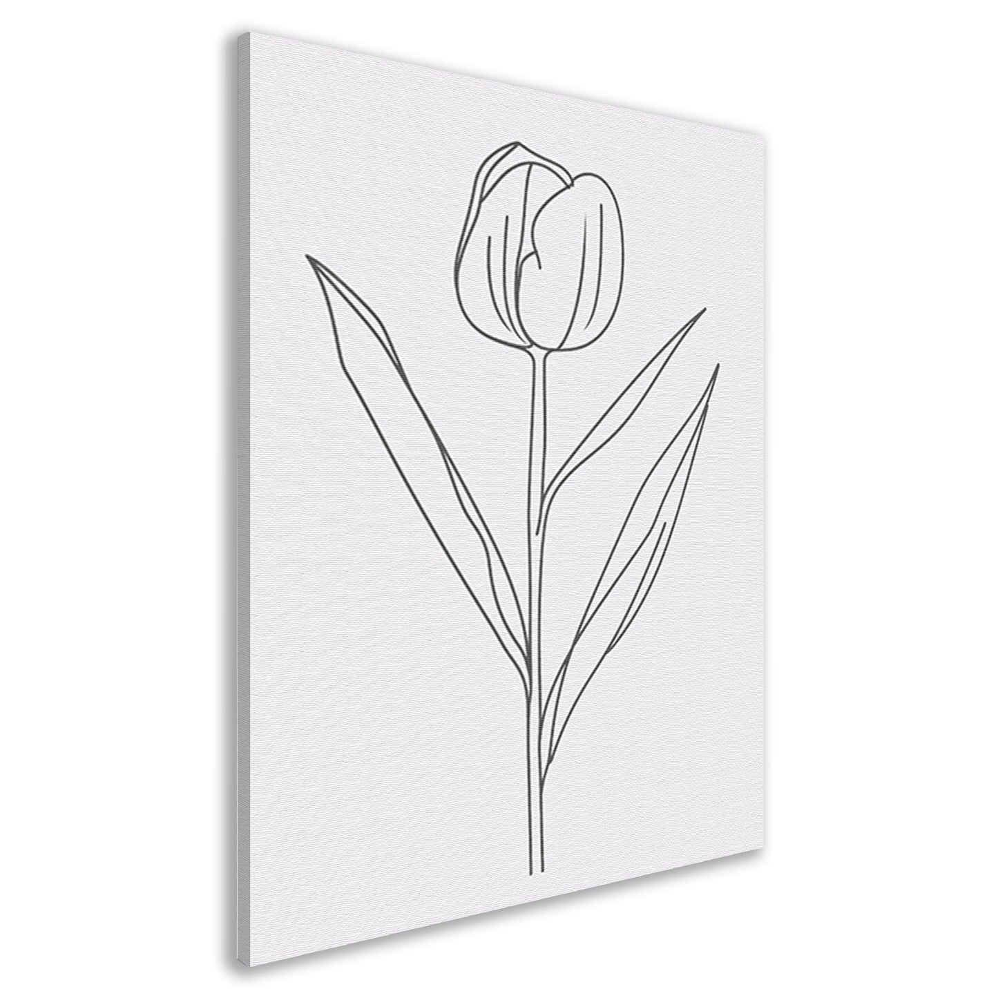 Eenvoudige tulplijntekening voor moderne inrichting canvas