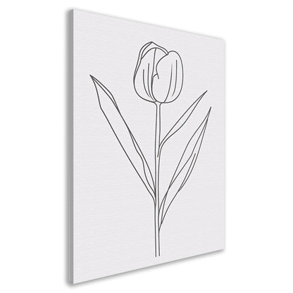 Eenvoudige tulplijntekening voor moderne inrichting canvas