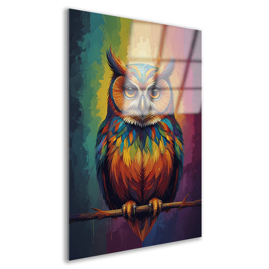 Kleurrijke Uil Abstract Artistiek Ontwerp acrylglas