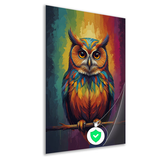 Kleurrijke Uil Abstract Artistiek Ontwerp poster