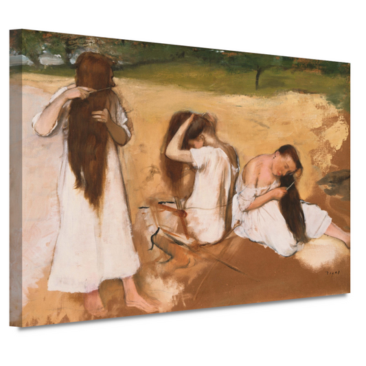 Vrouwen die hun haar kammen - Edgar Degas canvas
