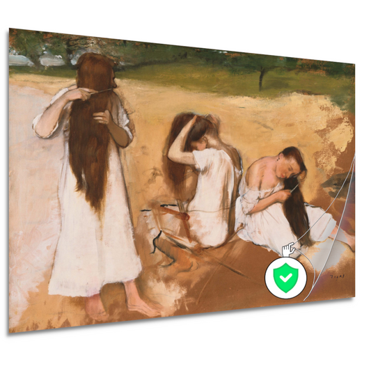 Vrouwen die hun haar kammen - Edgar Degas poster