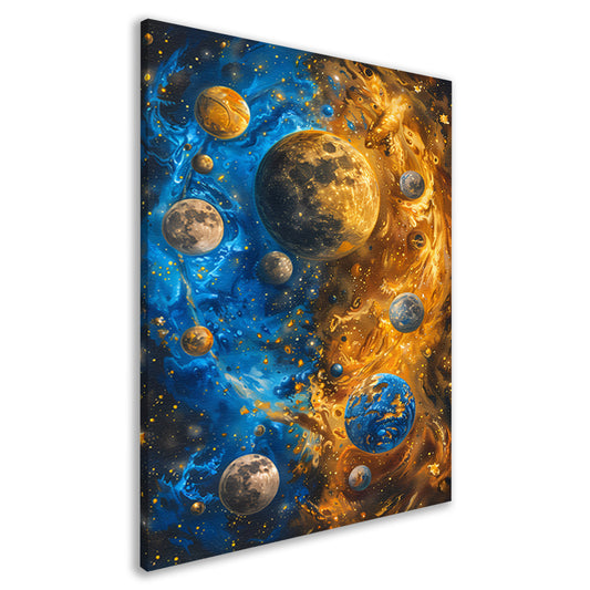 Abstract Planeten Dans in Kosmisch Universum canvas