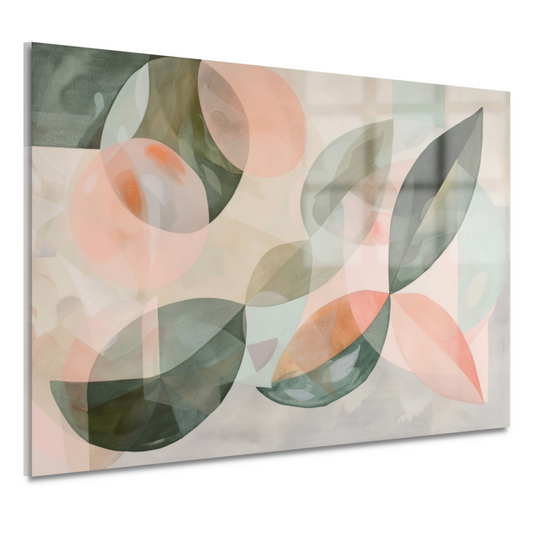 Zachte pasteltinten en botanische abstractie acrylglas