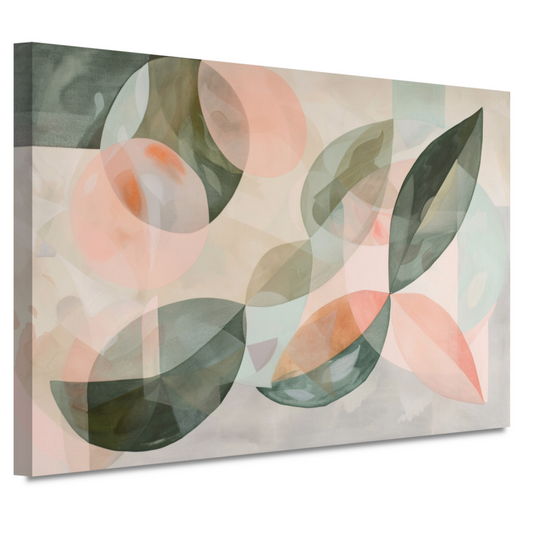 Zachte pasteltinten en botanische abstractie canvas