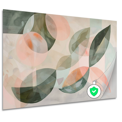 Zachte pasteltinten en botanische abstractie poster