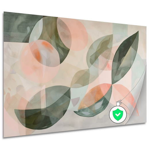 Zachte pasteltinten en botanische abstractie poster
