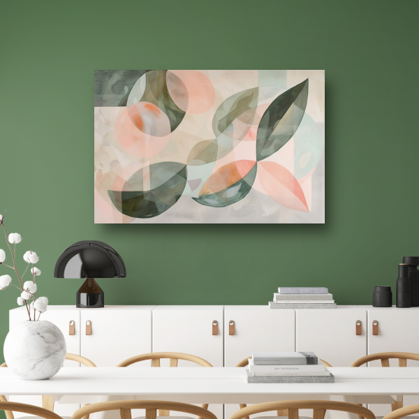 Zachte pasteltinten en botanische abstractie canvas