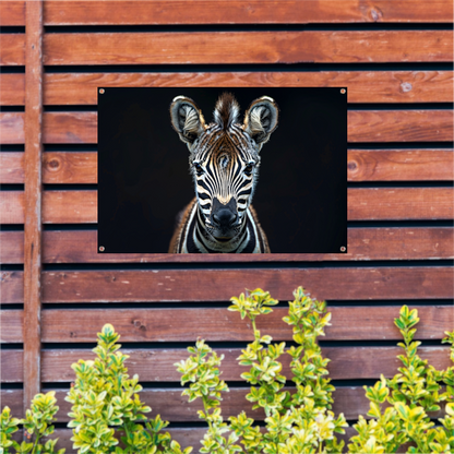 Intieme close-up van een zebra tuinposter