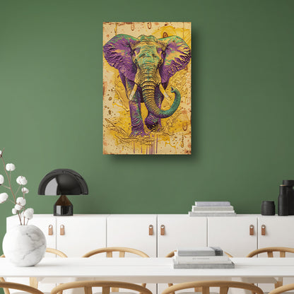 Kleurrijk abstract schilderij van een olifant canvas