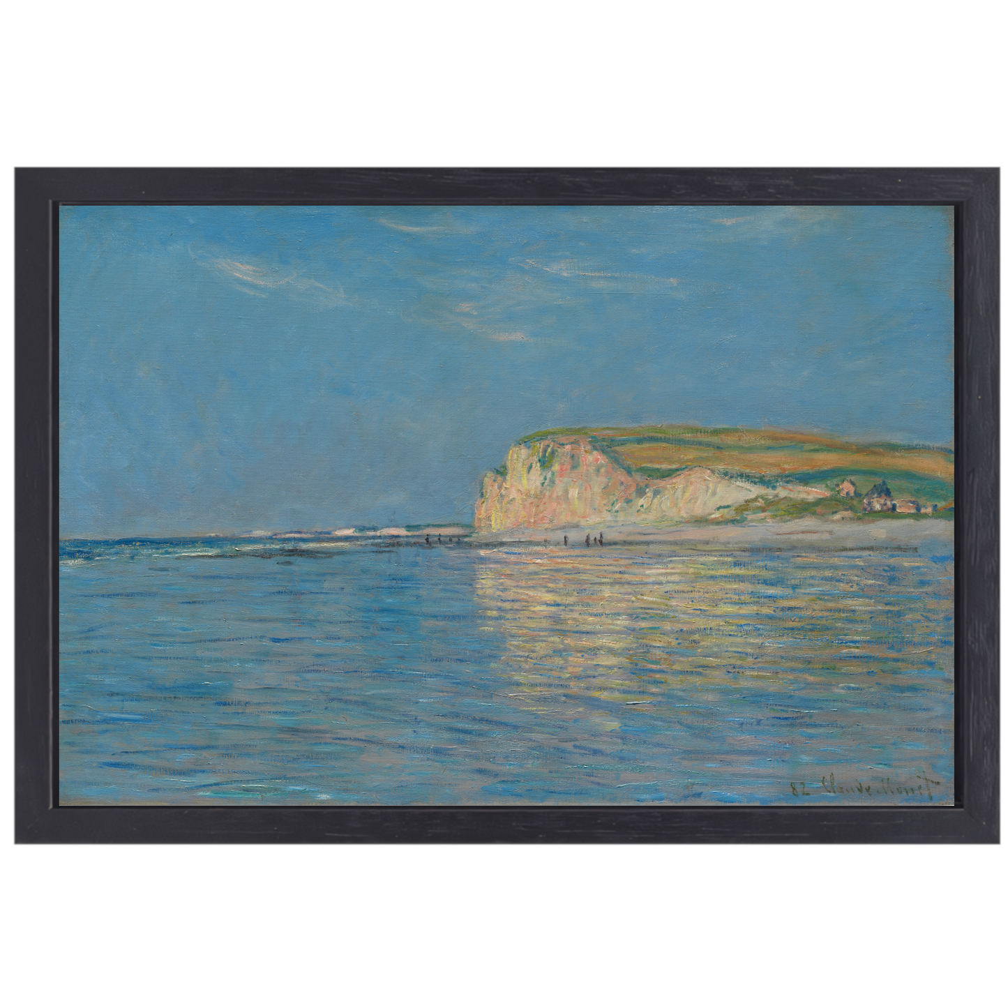 Eb bij Pourville, nabij Dieppe - Claude Monet canvas met baklijst
