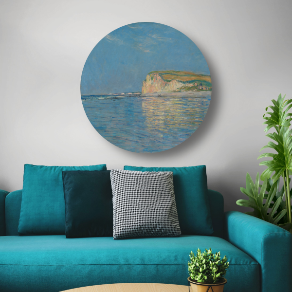 Eb bij Pourville, nabij Dieppe - Claude Monet aluminium muurcirkel