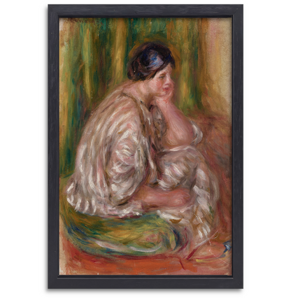 Vrouw in oosterse klederdracht - Pierre-Auguste Renoir canvas met baklijst