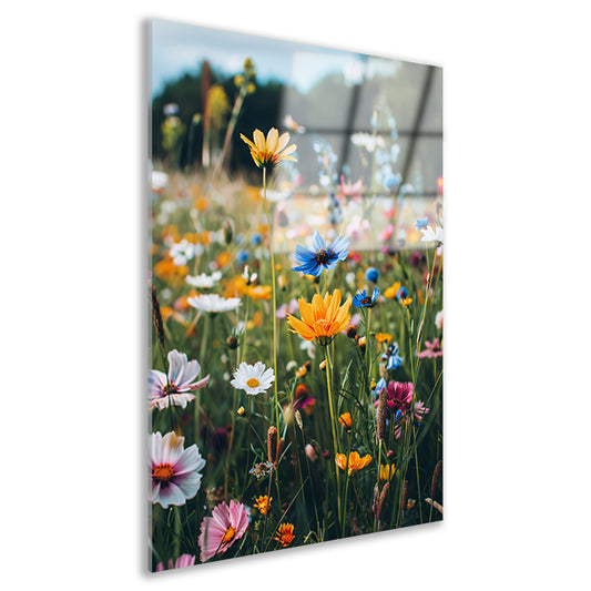 Kleurrijke Bloemenweide in de Zomerzon acrylglas