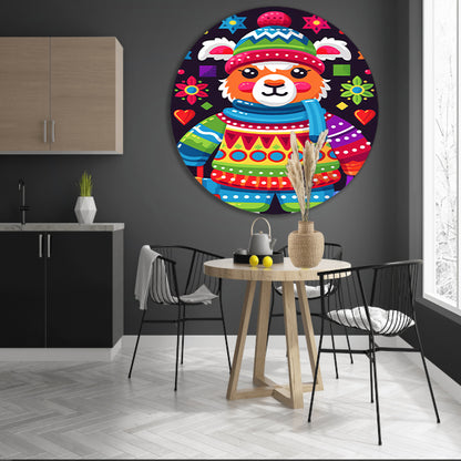 Kleurrijk Lama met Cadeautjes forex muurcirkel