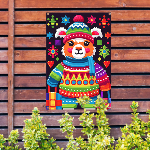 Kleurrijk Lama met Cadeautjes tuinposter