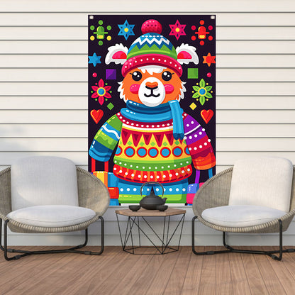 Kleurrijk Lama met Cadeautjes tuinposter