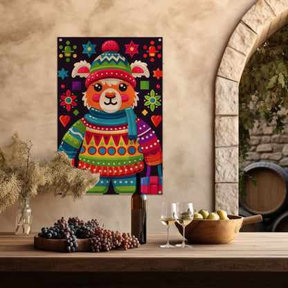 Kleurrijk Lama met Cadeautjes tuinposter