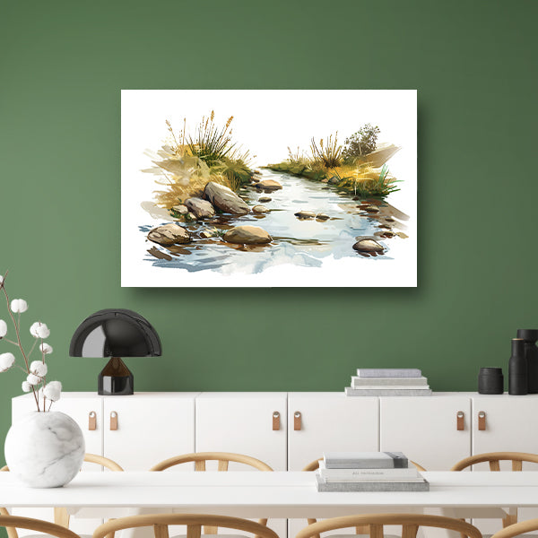 Rustige Kreek in het Landschap acrylglas