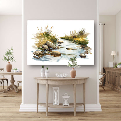Rustige Kreek in het Landschap acrylglas