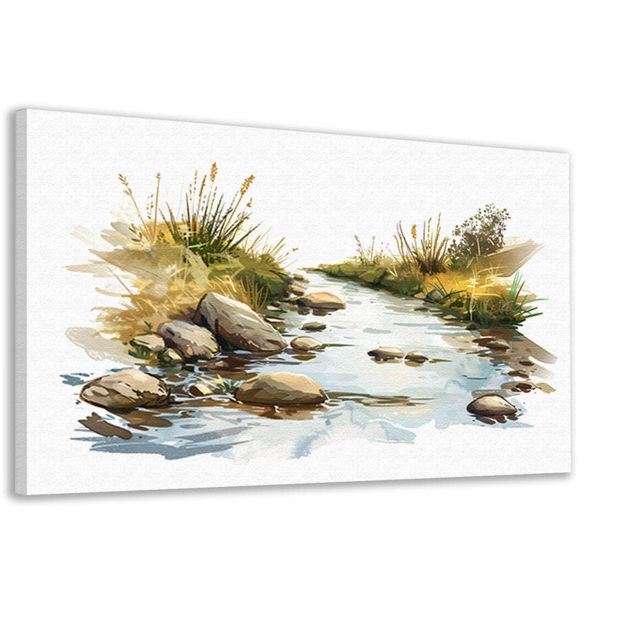 Rustige Kreek in het Landschap canvas