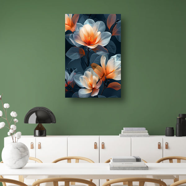 Modern digitale kunst van bloemen canvas