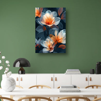 Modern digitale kunst van bloemen canvas