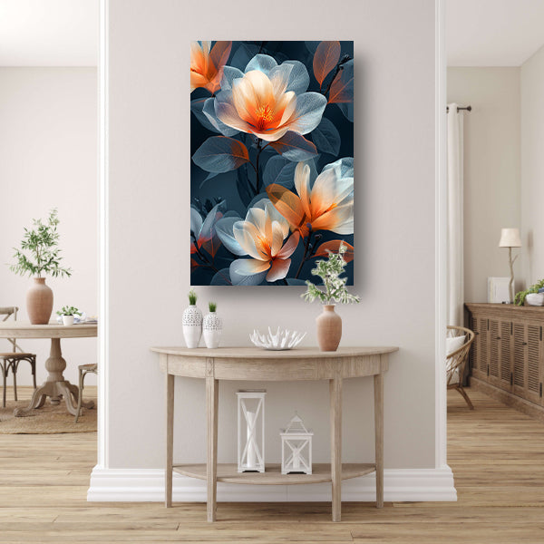 Modern digitale kunst van bloemen canvas